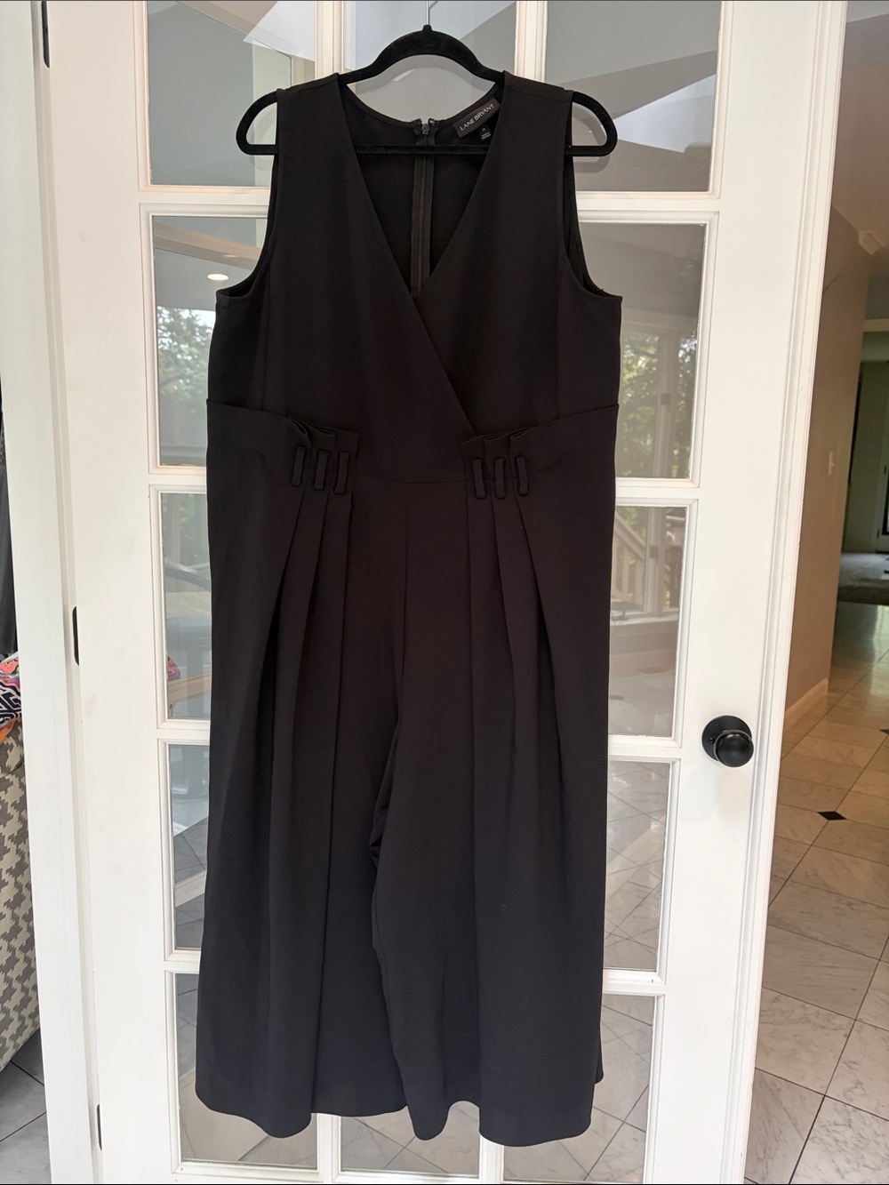 Lane Bryant Black Sleeveless Cropped Jumpsuit Sz 20